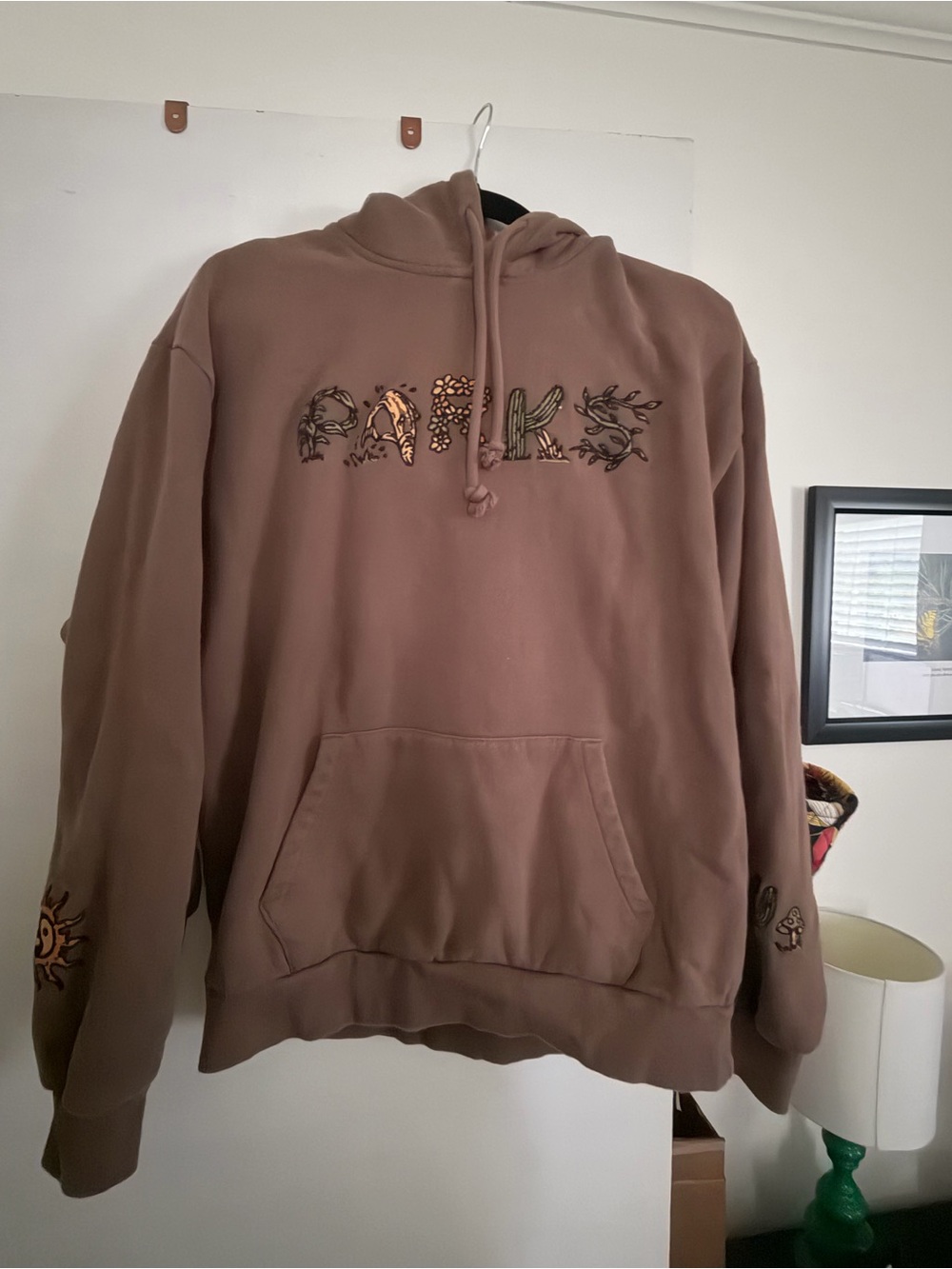 Parks Project Brown Zip-Up Hoodie with Botanical Logo
